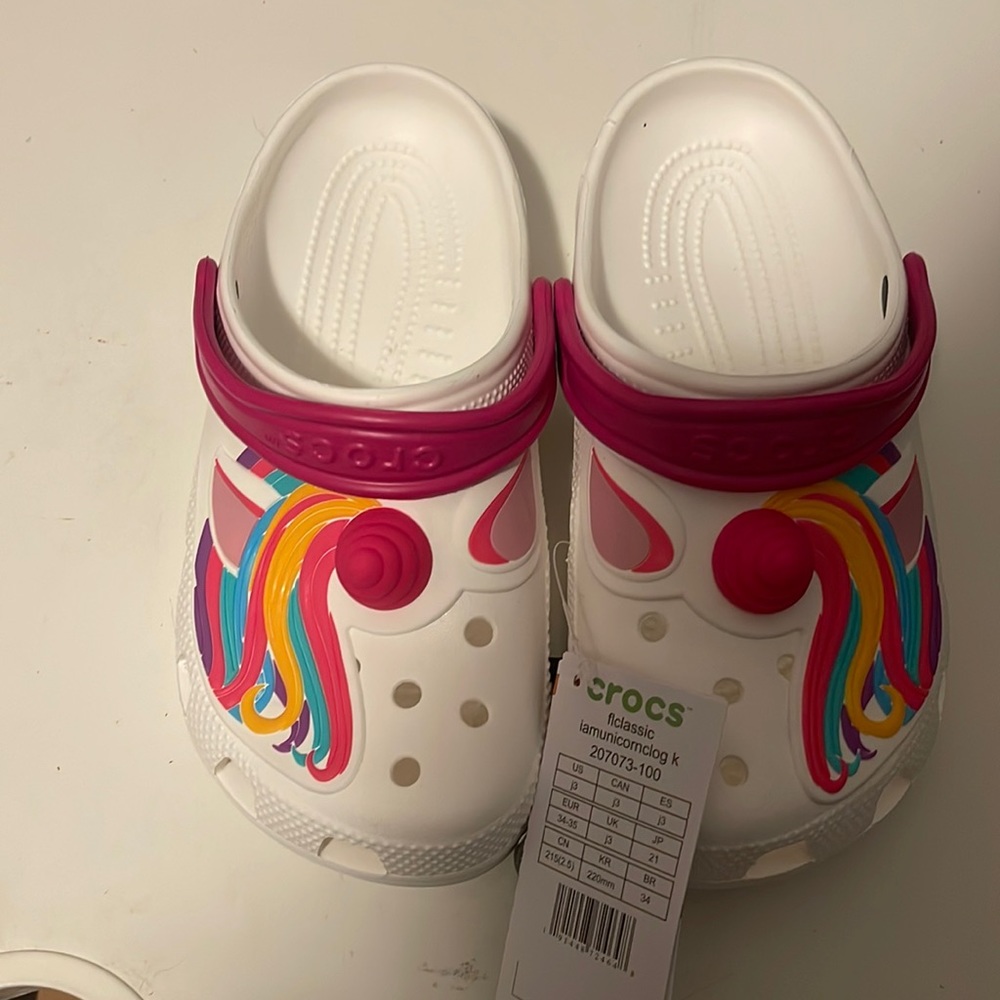 NWT crocs girls unicorn clog